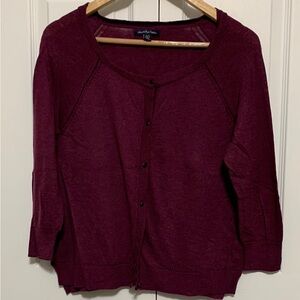 American Eagle Outfitters Maroon /Purple Lightweight Cardigan Sweater